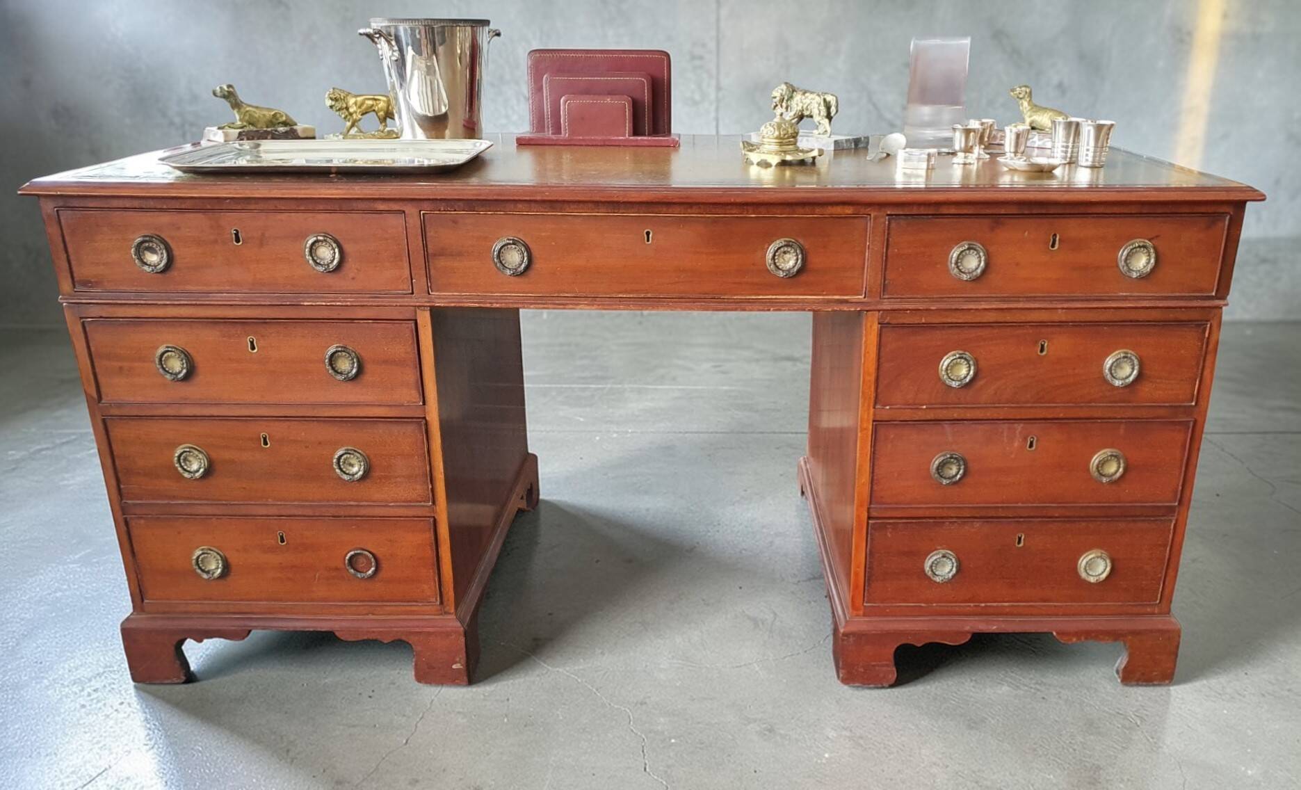 Small Desk with Drawers in Mahogany, 19th Century