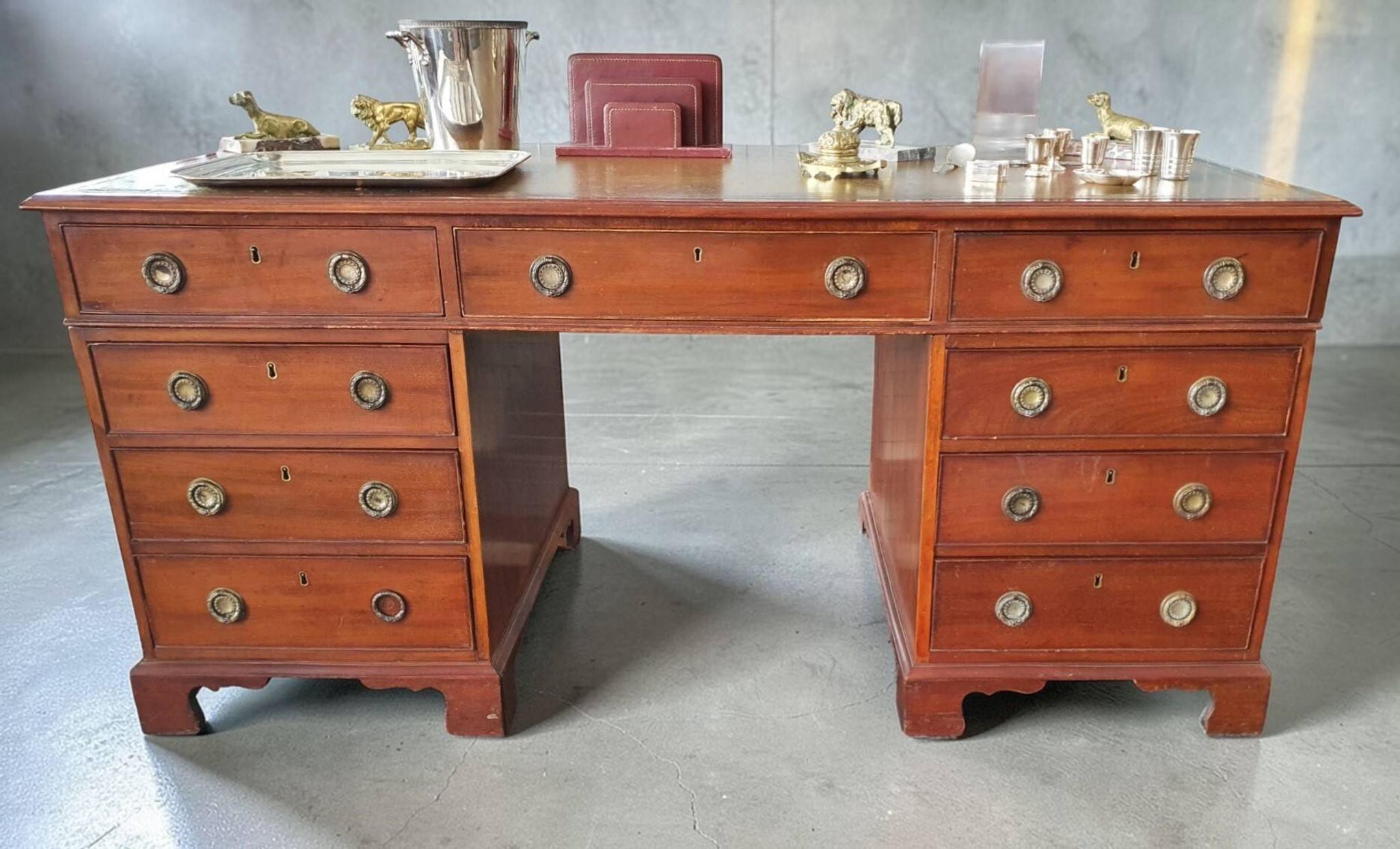 Small Desk with Drawers in Mahogany, 19th Century