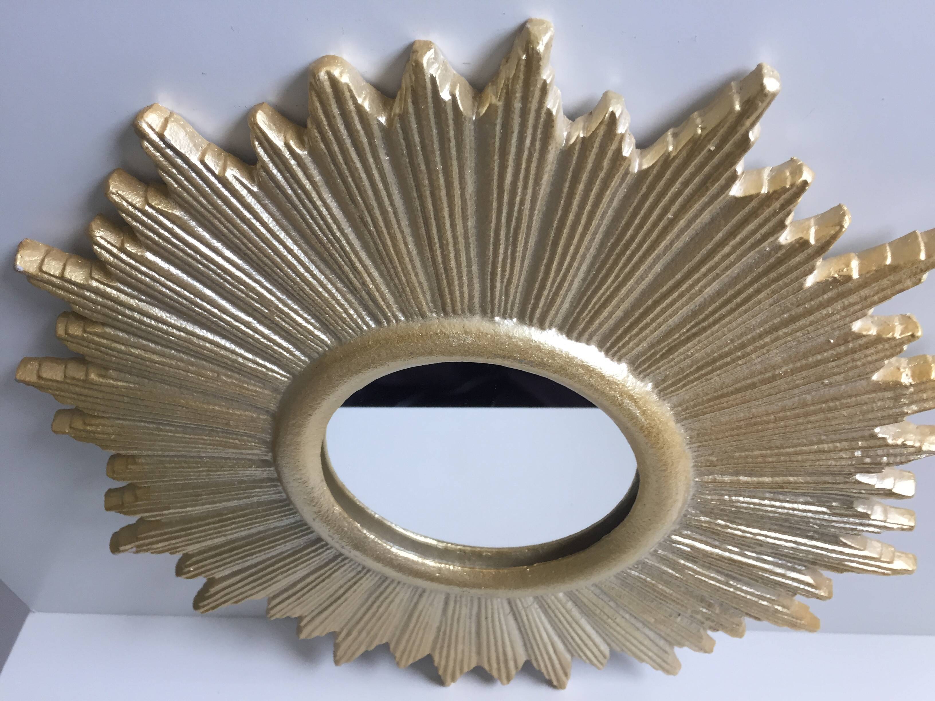 Golden wall sun mirror design baroque modern contemporary style