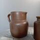 Duo of stoneware ceramic, pitcher and pot, vintage