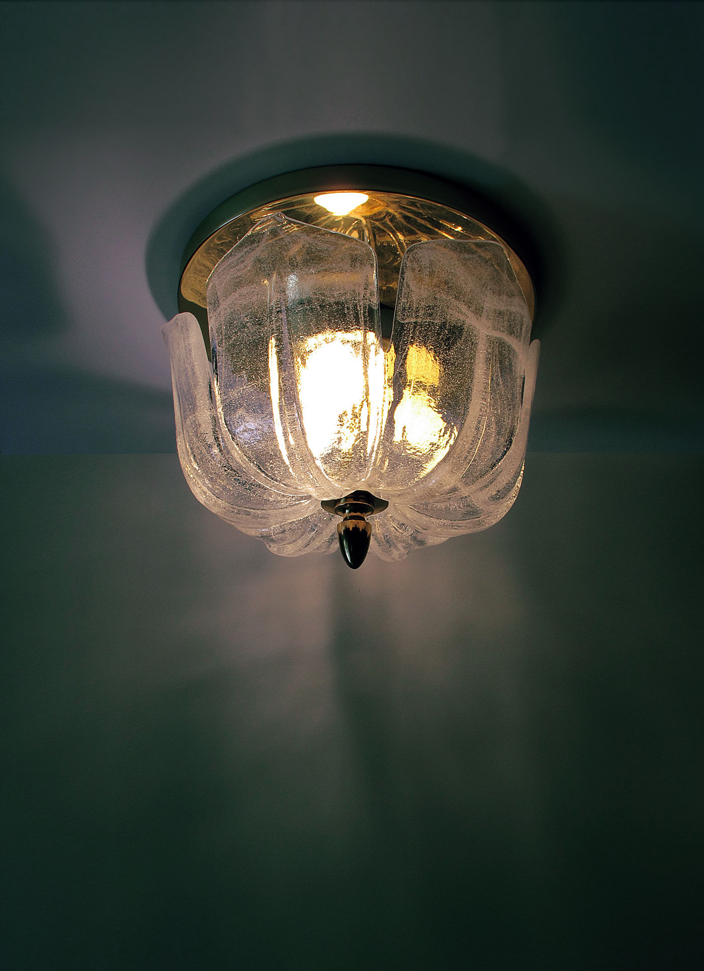 Brass ceiling light and Murano glass. GLASH-TTE LIMBURG. 1970