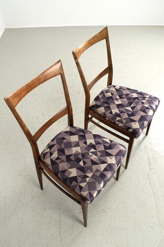Chaises en tissu violet, ensemble de 2