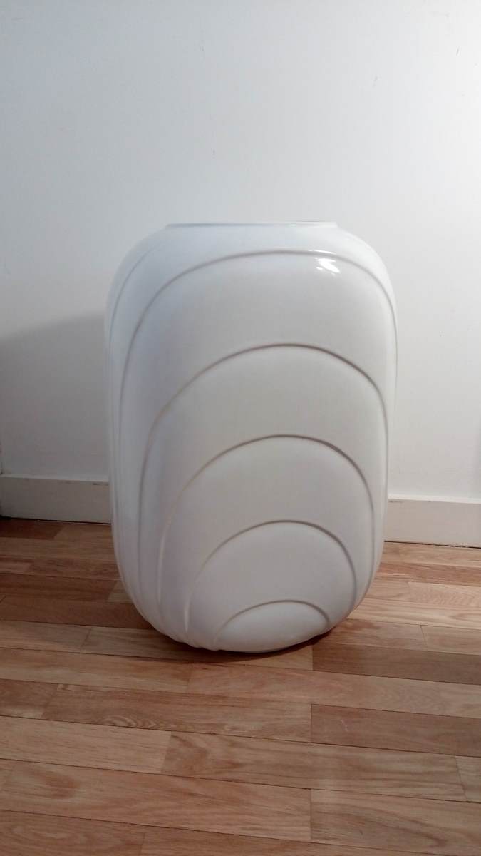 Monumental white ceramic vase West Germany 70s