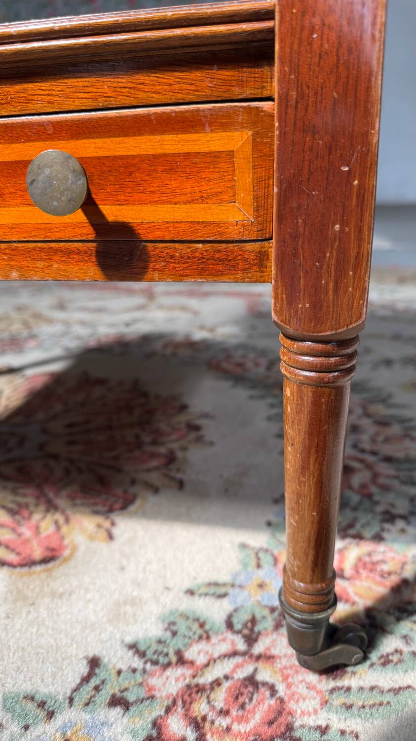 Antique mahogany rolling trolley