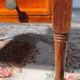 Antique mahogany rolling trolley