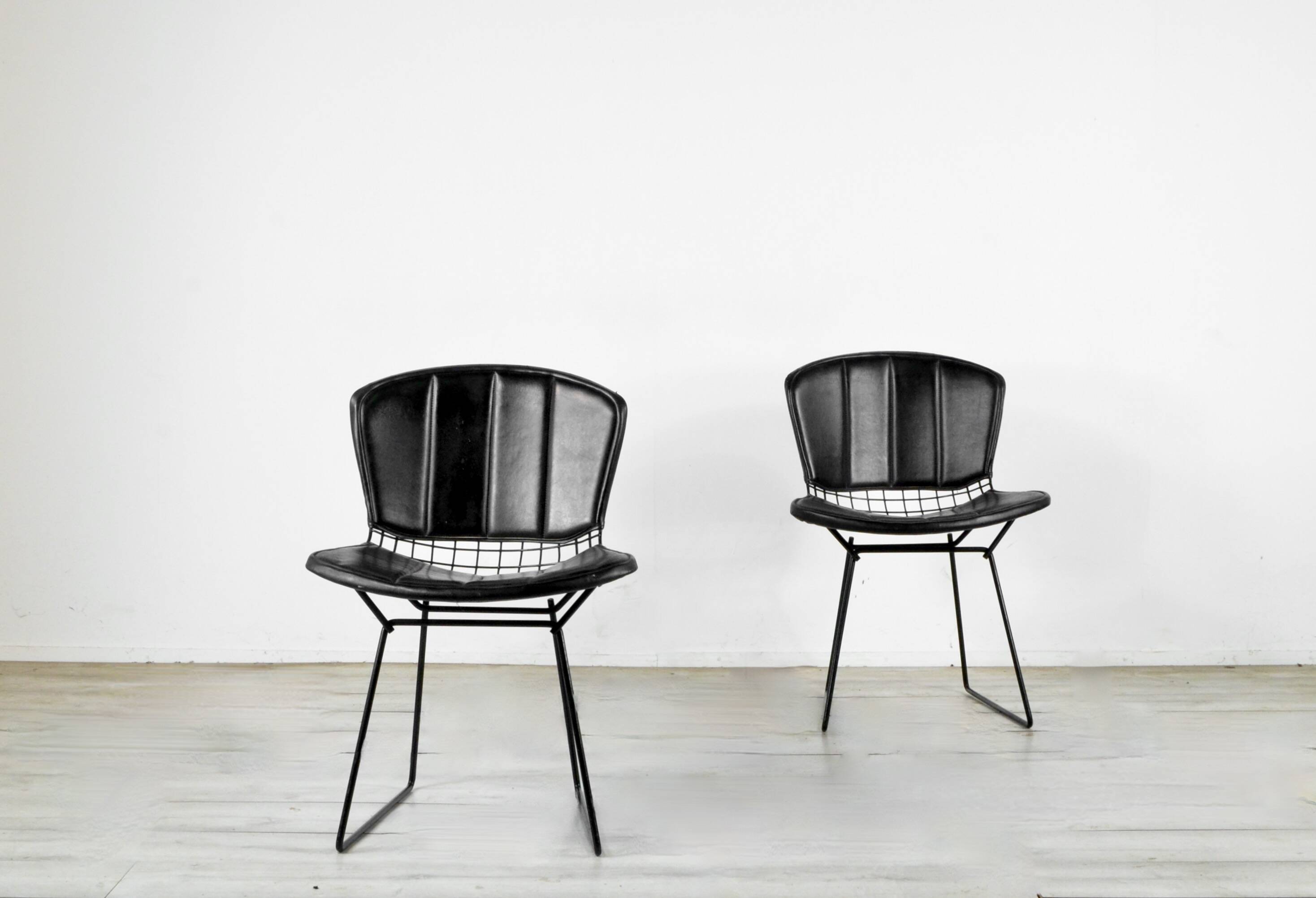 Harry Bertoia Side Chairs With Original Upholstery, Mint 1970's