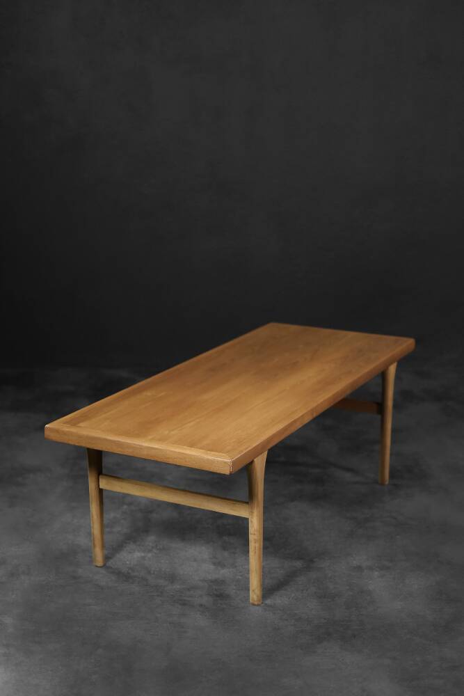 Low vintage mid-century danish modern teak coffee table, 1960s