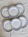 6 assiettes à dessert vintage faïence blanche et bleue