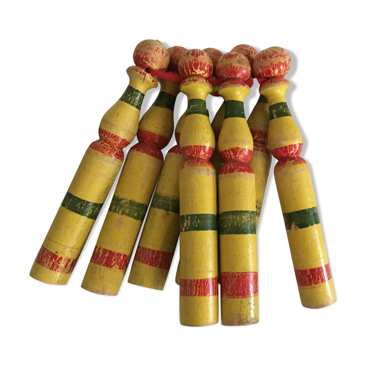 Old wooden bowling game