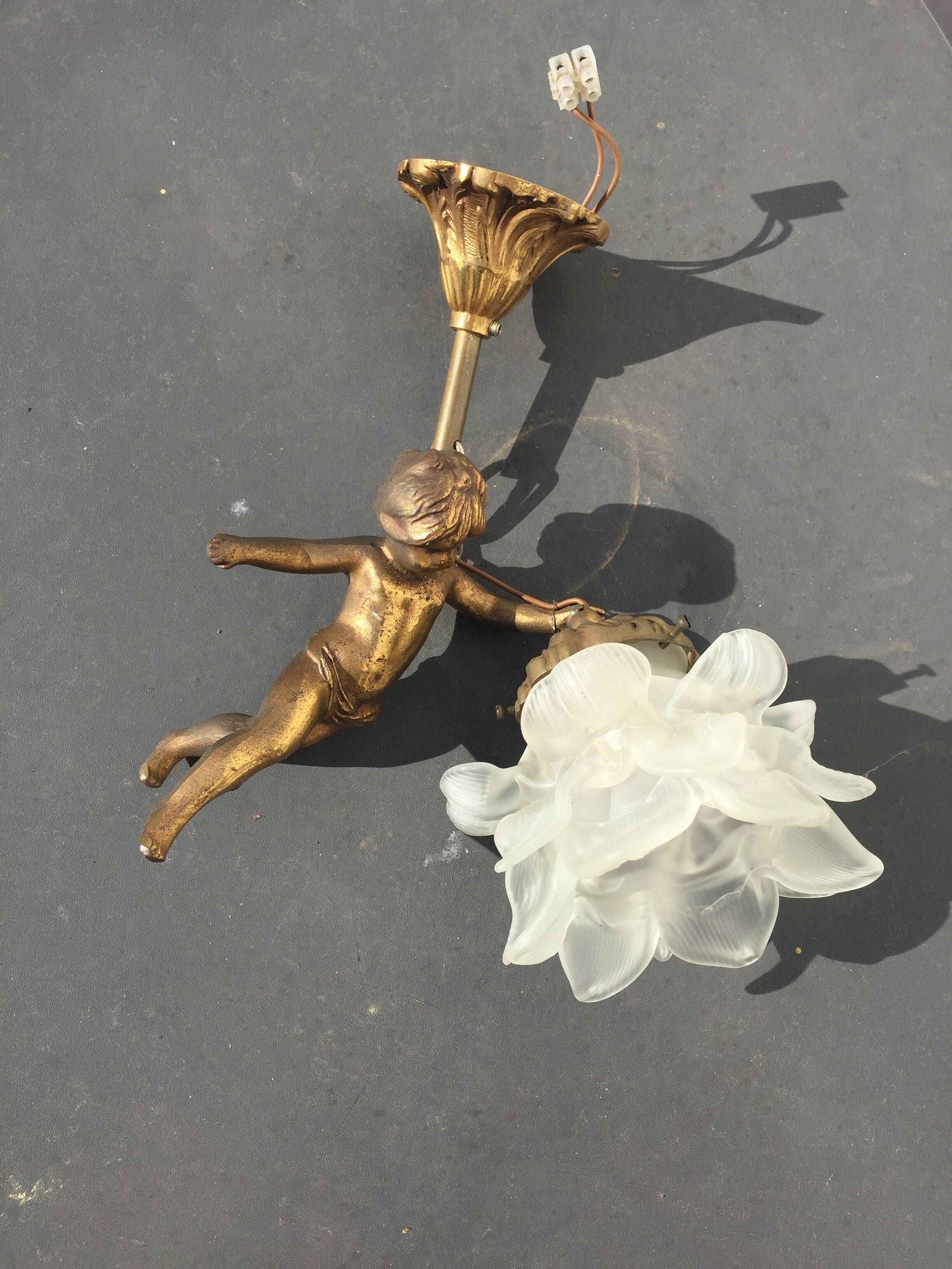 Bronze cherub chandelier