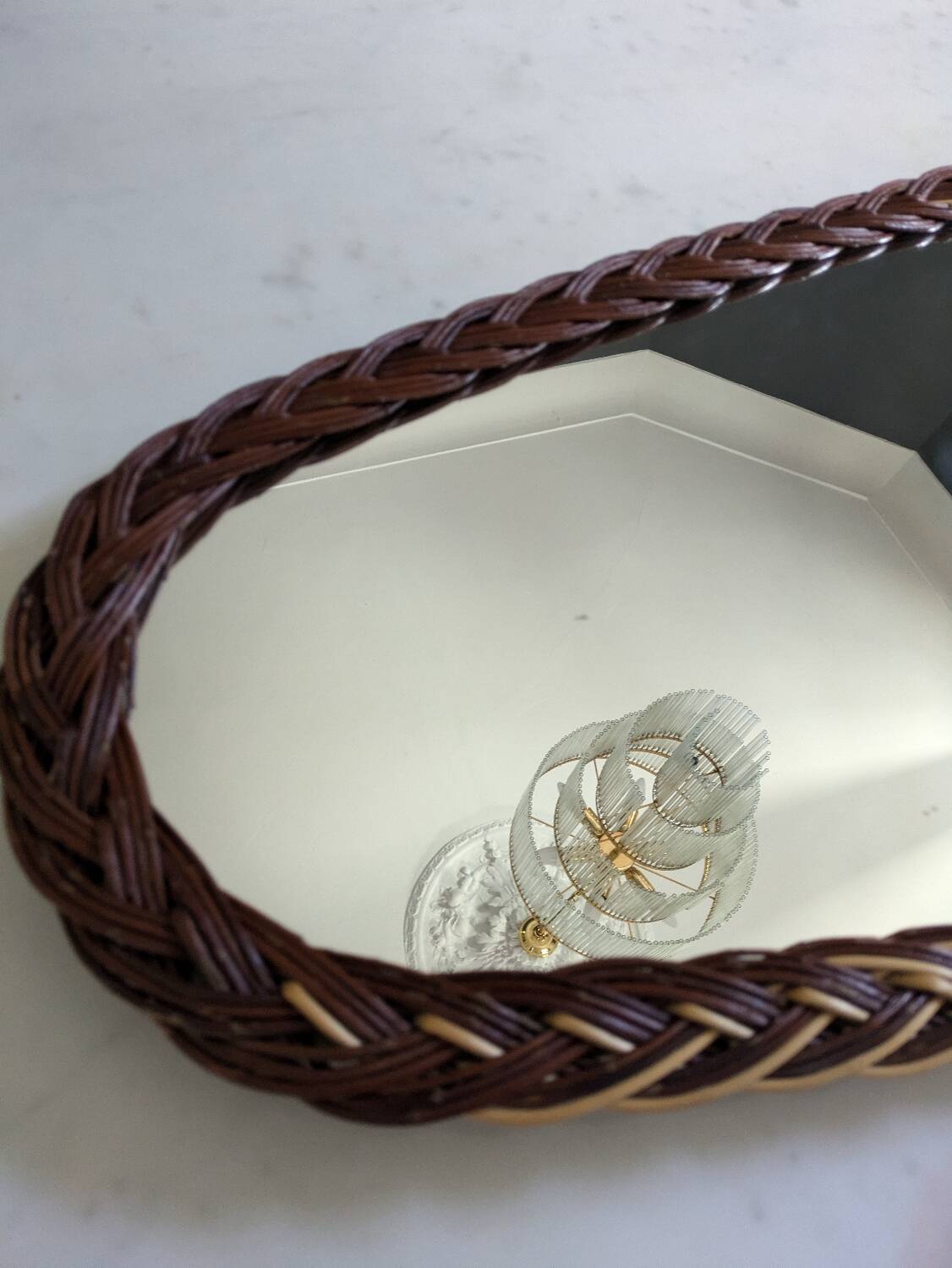 Large rattan mirror 60'