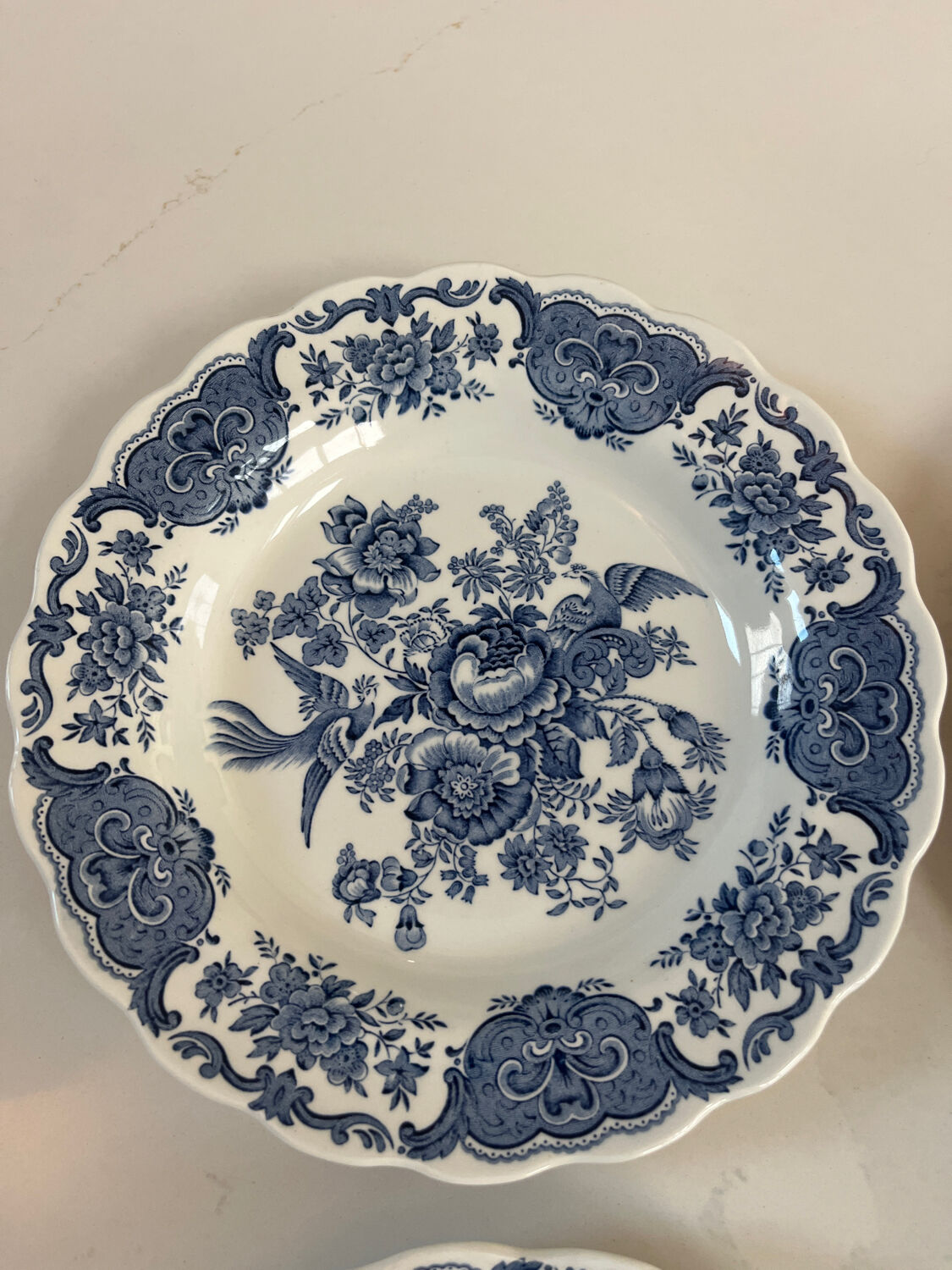 6 English porcelain plates "Windsor" Ridgway 1792 Staffordshire