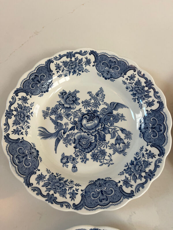 6 assiettes porcelaine anglaise « Windsor » Ridgway 1792 Staffordshire