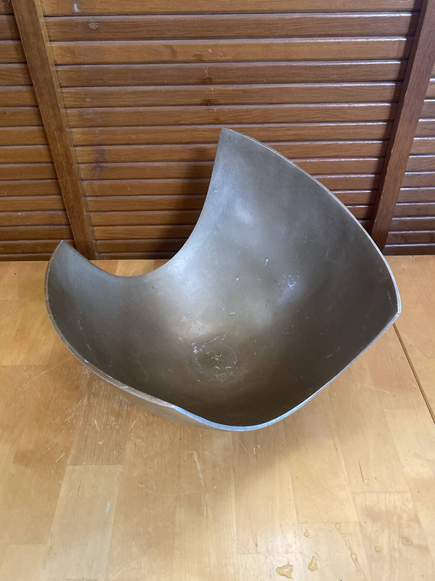 Service bowl michael lax design polished aluminium 1980s vintage cut