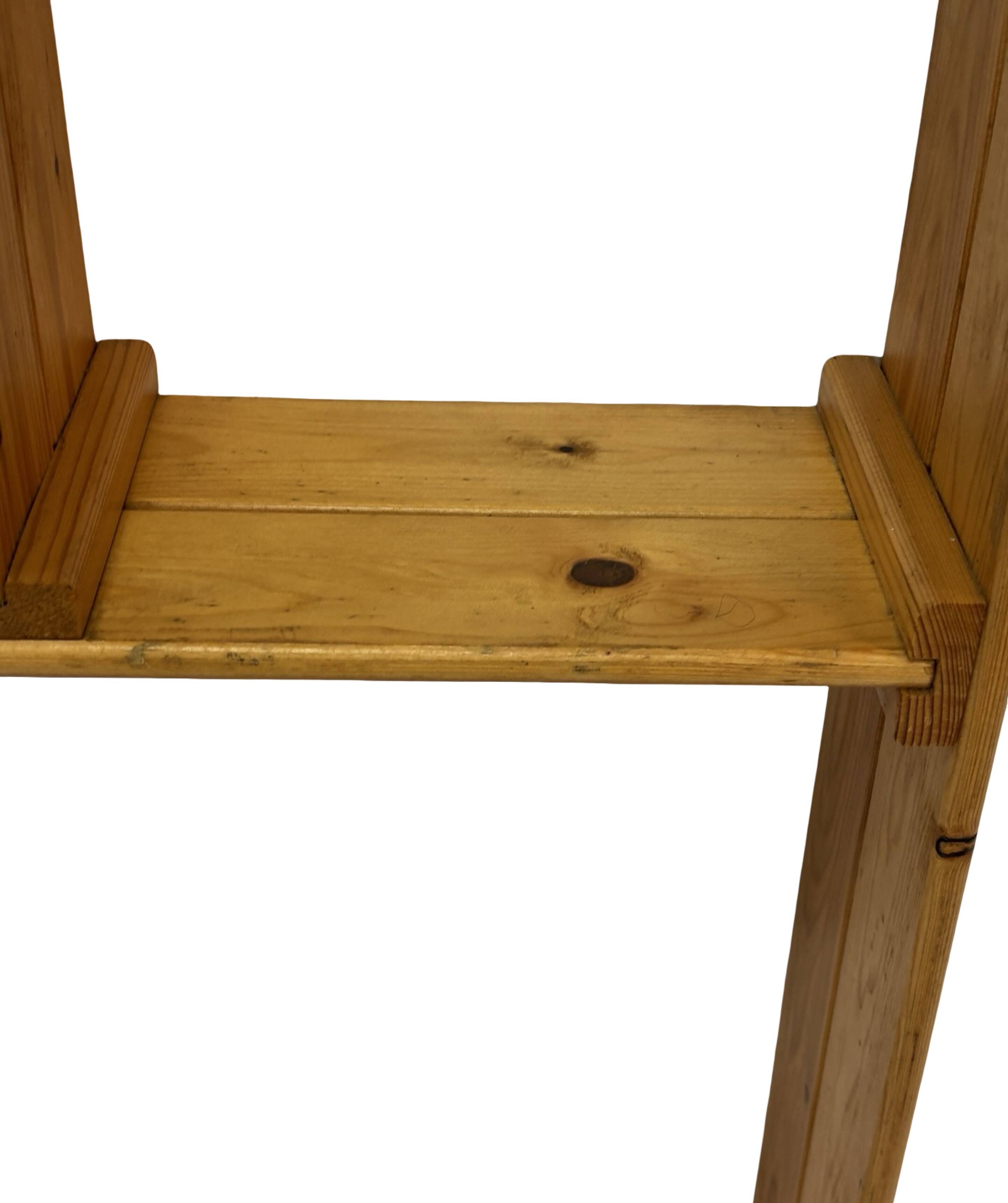 Vintage Wall shelf rack Pinewood wood 70s design