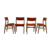 4 chaises de salle à manger en teck des années 1960, Danemark