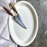 Sarreguemines oval dish in unbleached earthenware