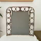 Antique 1930s enamelled cast iron shelf mirror