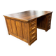 Bureau vintage XL profond en bois / bureau double face