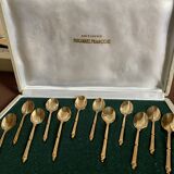 Teaspoons gilded with fine gold