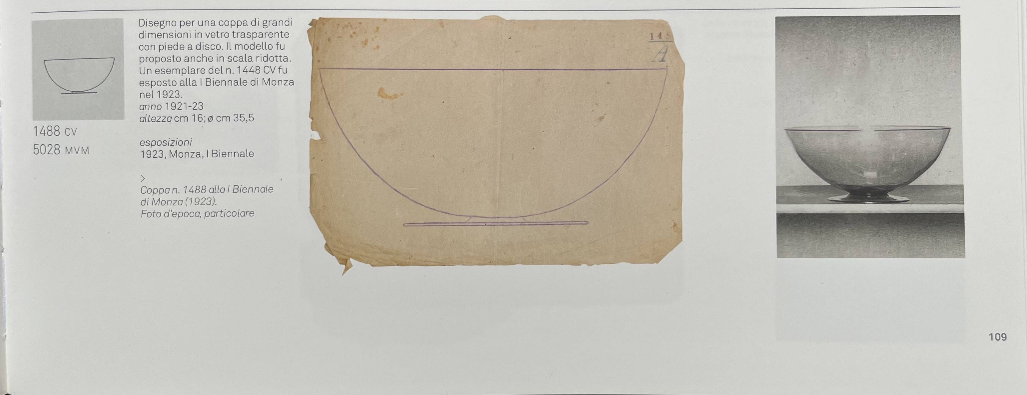 Bol en verre de Murano des années 1930 attribué à Vittorio Zecchin pour Cappell.