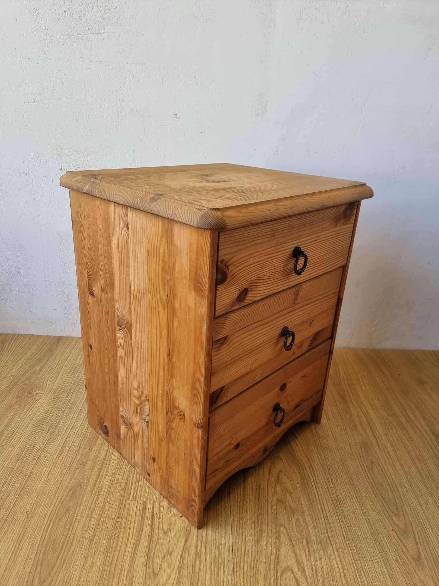 Vintage wooden bedside table.