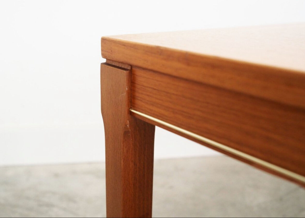 Vintage teak and beech coffee table, Danish design.