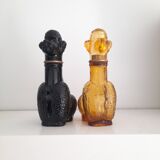Lot de deux bouteilles en verre caniche Empoli