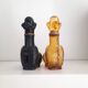 Set of two Empoli poodle glass bottles