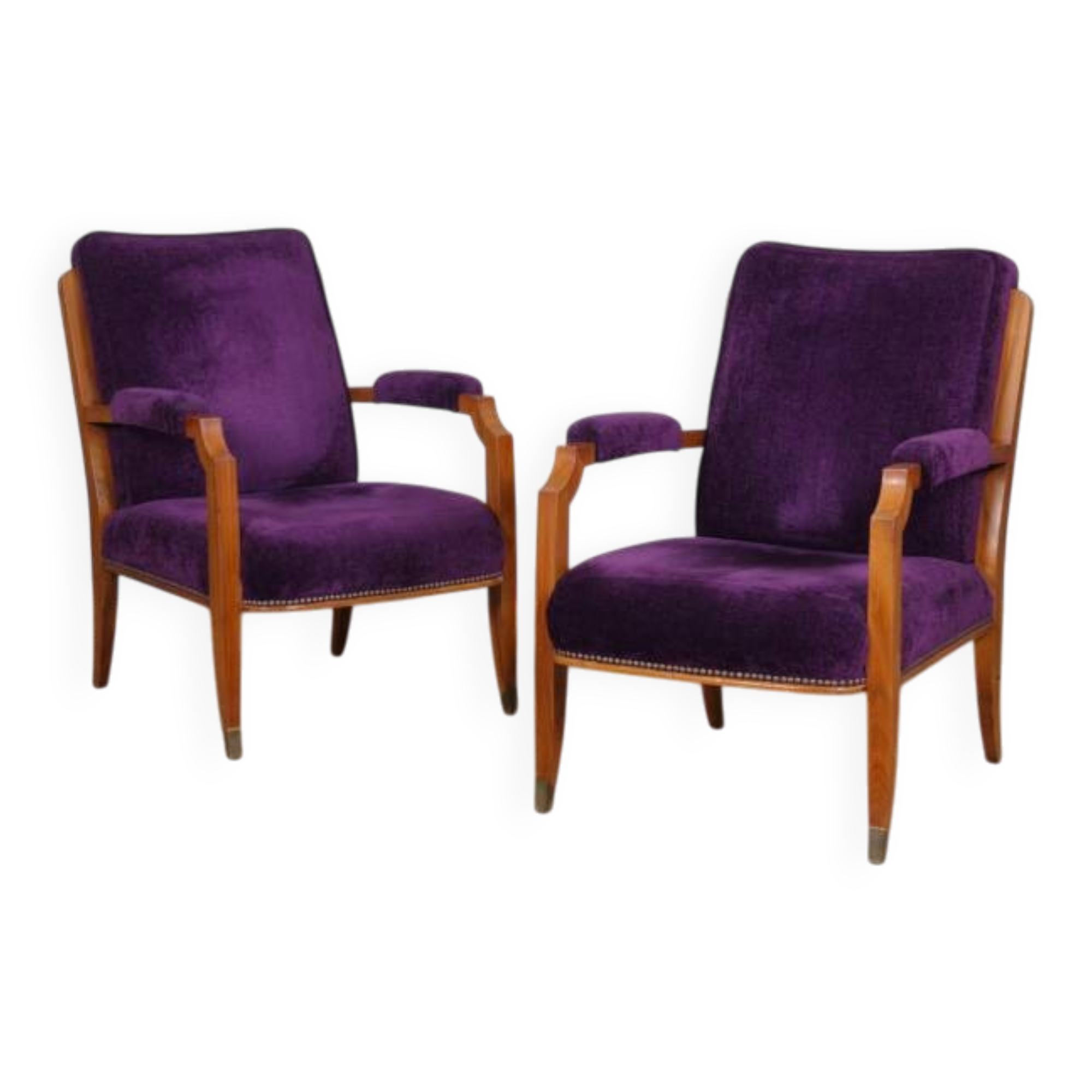 Paire de fauteuils dans le goût de Jules Leleu, 1940
