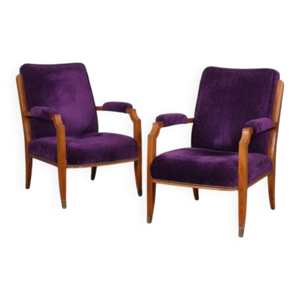 Paire de fauteuils dans le goût de Jules Leleu, 1940