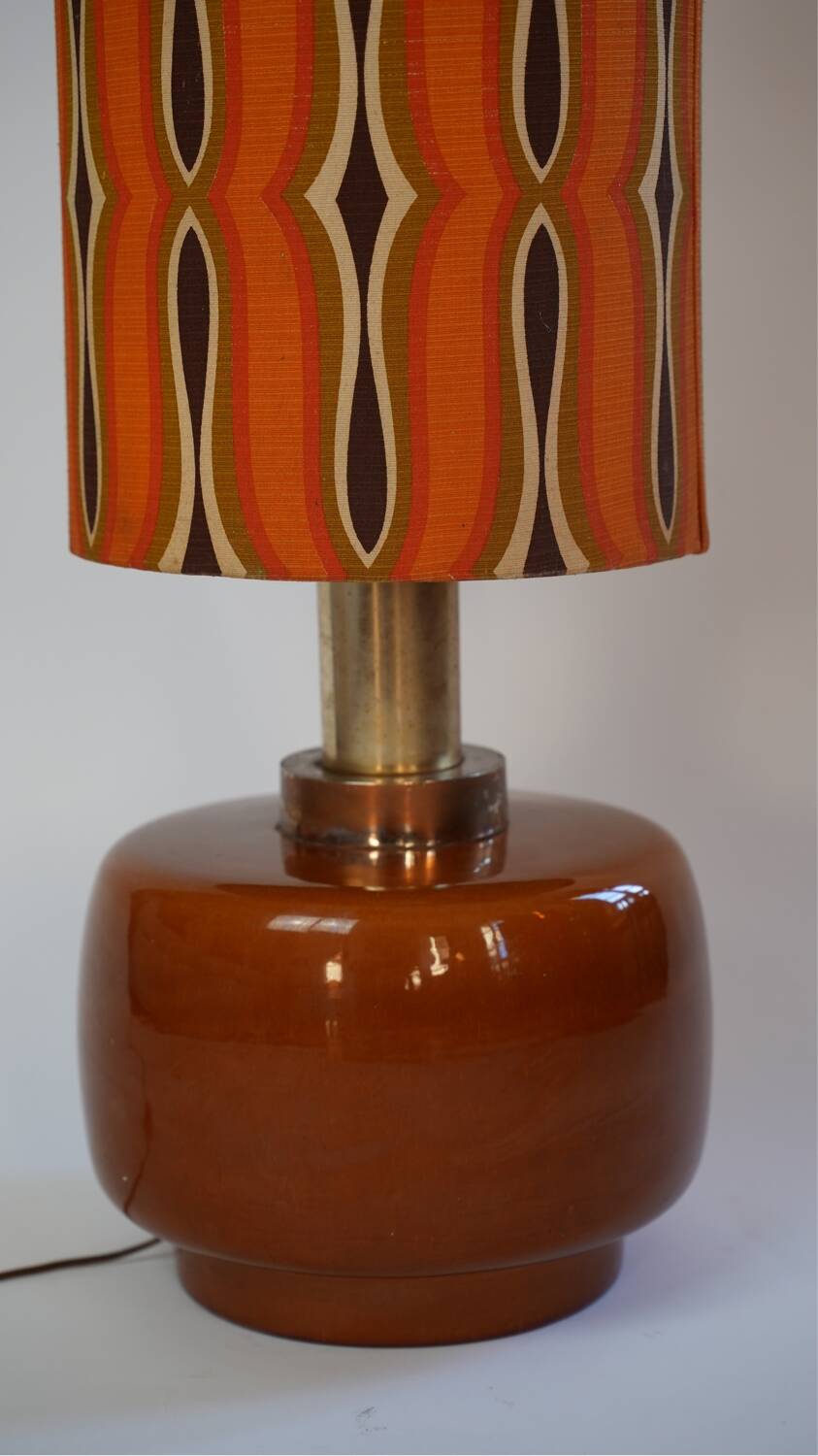 Giant flower power floor lamp in orange ceramic