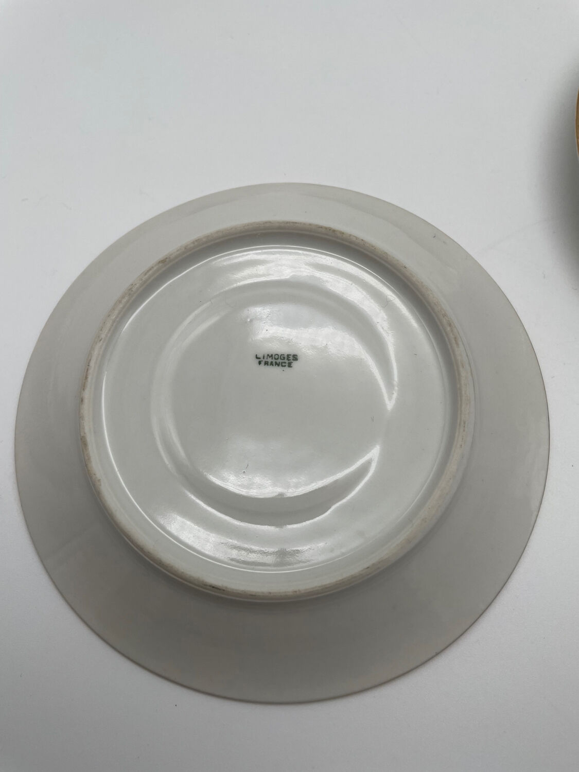 Set of 8 Limoges porcelain coffee cups from France with floral and gold pattern