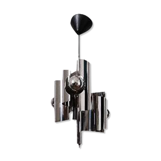 Chrome metal chandelier year 70