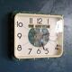Horloge vintage pendule murale "verte dorée"