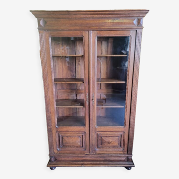 Bibliotheque 2 portes ancienne en chene