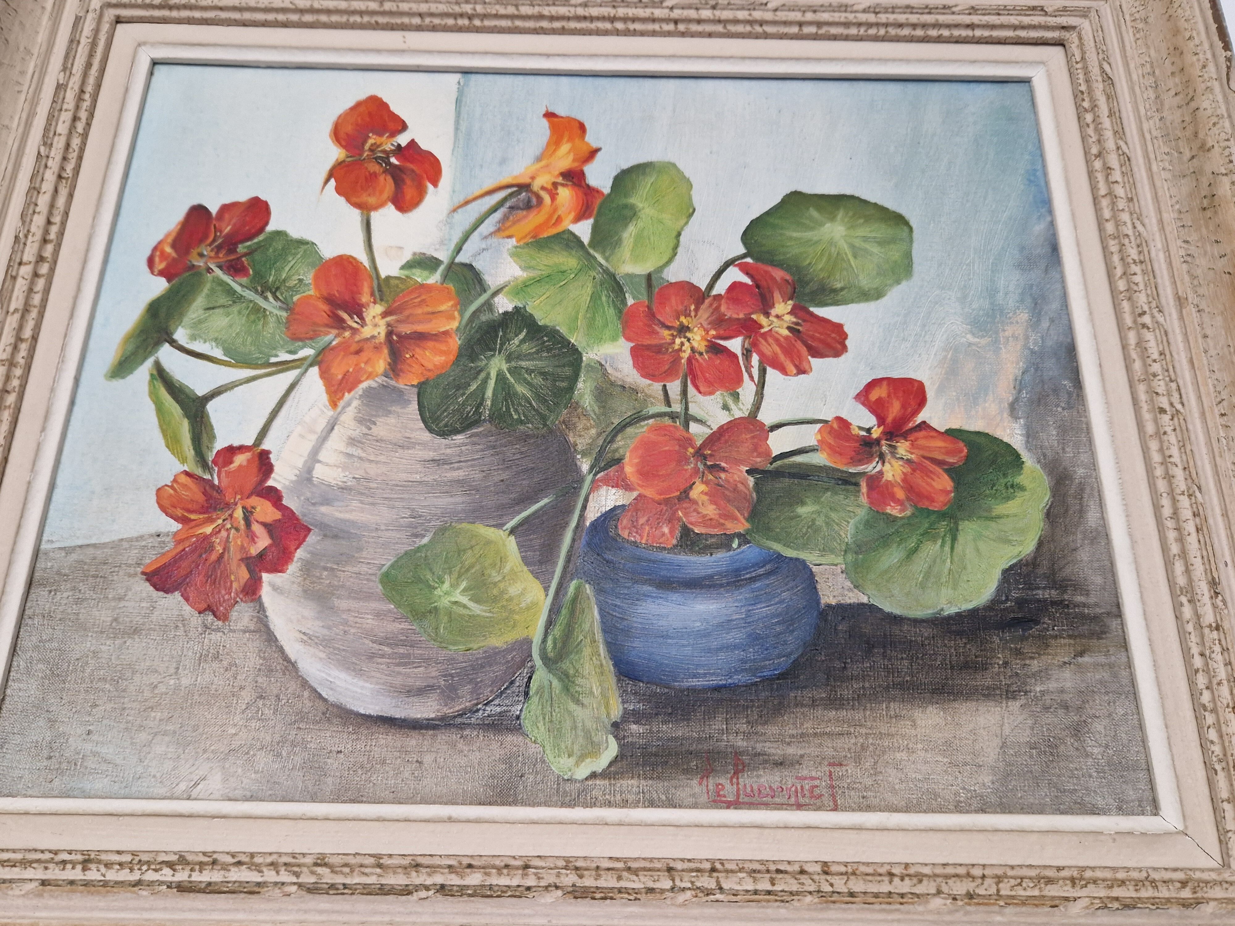 Tableau huile sur toile les Capucines