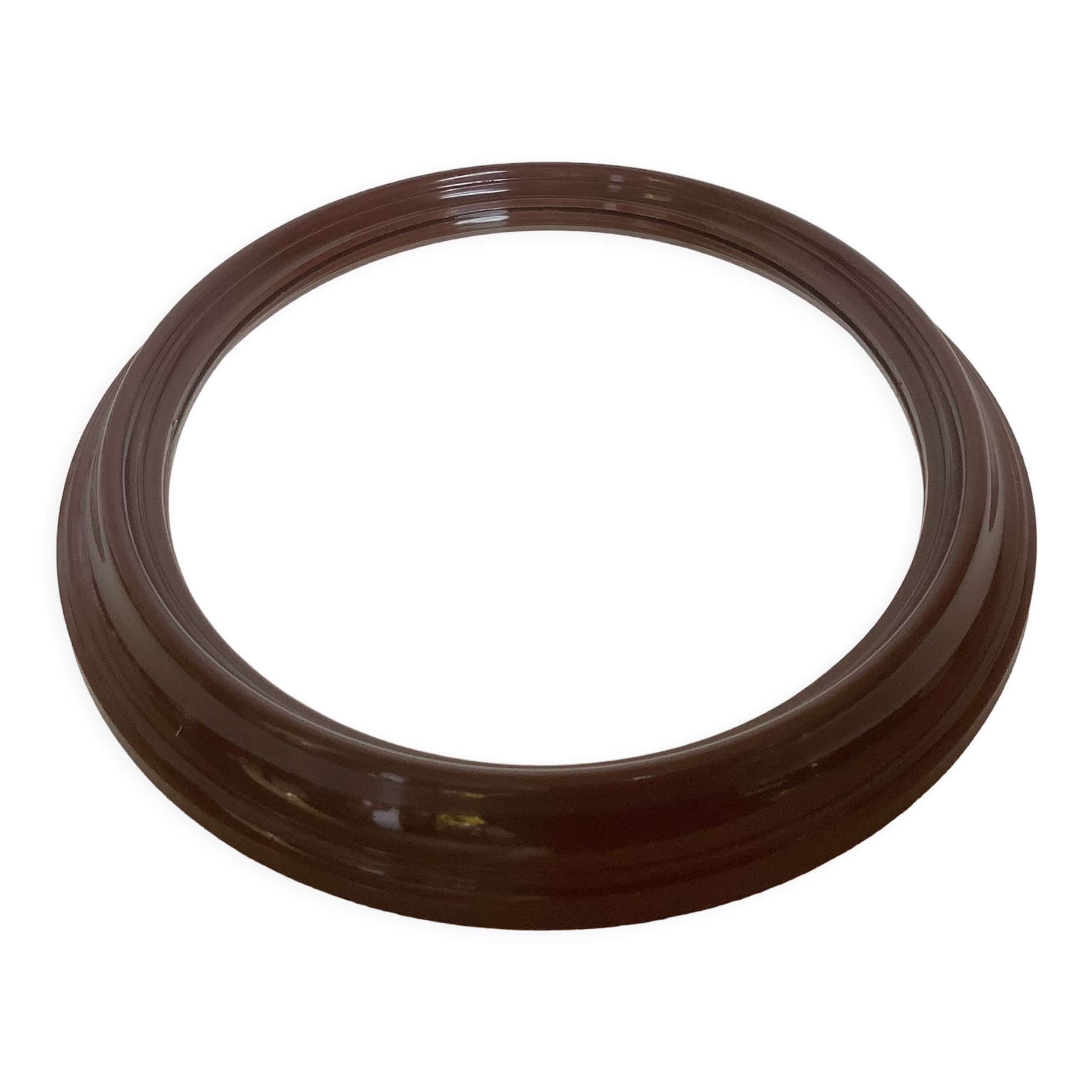 Brown plastic oval mirror made in belgium