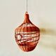 Vintage orange wicker pendant light - bird cage