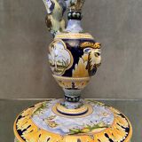 Ewer on flat display in earthenware of Nevers Renaissance decoration