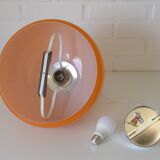 Vintage orange pendant light in mid-century modern style hanging lamp 1970