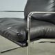 Black leather and metal armchair, 1980s