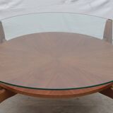 1960s coffeetable in walnut and glass