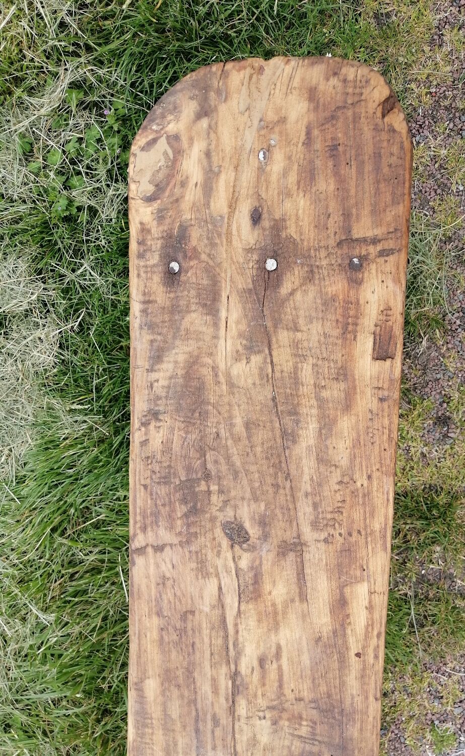 Wooden farmhouse bench