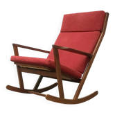 Chaise à bascule danoise du milieu du siècle par Poul Volther pour Frem Røjle