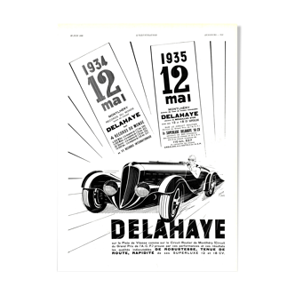 Affiche vintage années 30 Delahaye