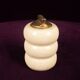 Tommaso Barbi Cream Speckled Ceramic and Brass Table Lighter 1970