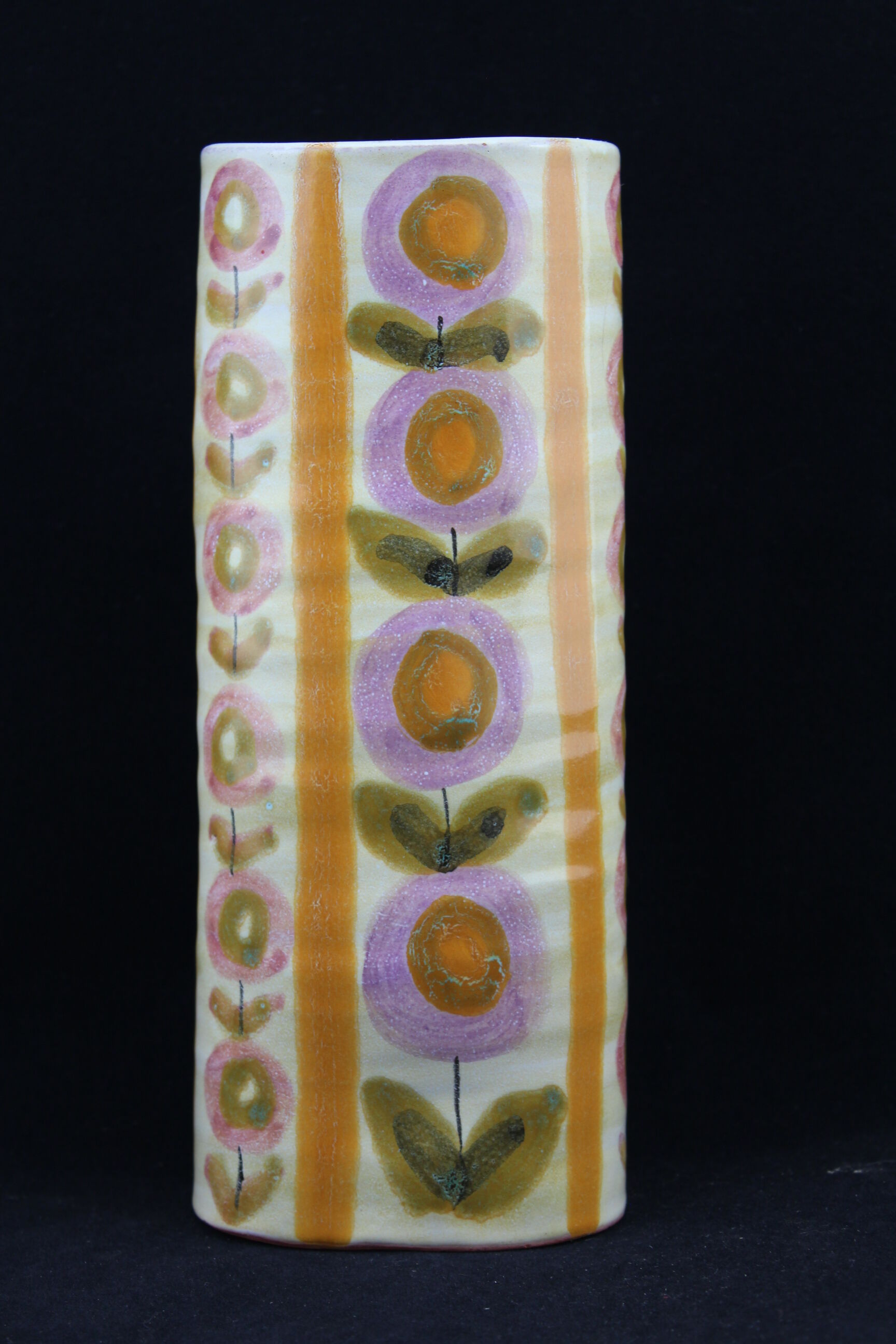 Scandinavian, flower pattern ceramic vase