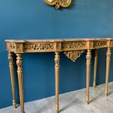 Golden console set and baroque mirror