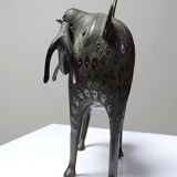 Subject, lion, hyena, beast in Bronze from Benin Dahomey Cotonou vintage/old
